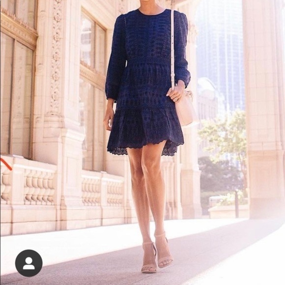 J. Crew • Eyelet Lace Flutter Hem Dress - Picture 2 of 15